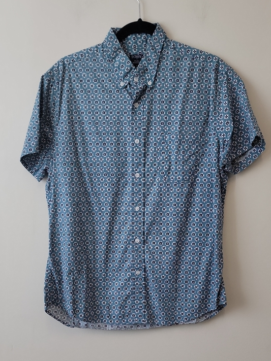 J. Crew Other - J. Crew Light Blue Short-Sleeve Button-Down Shirt with White Floral Print